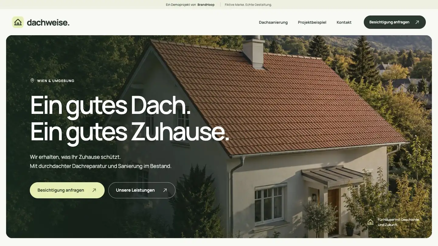 Vorschau der Dachweise-Startseite